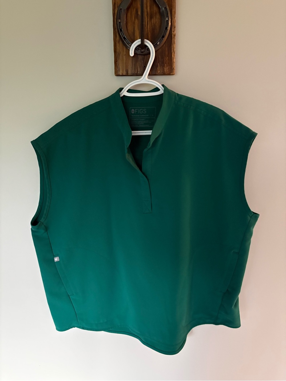 FIGS Rafaela Oversized Scrub Top in Hunter Green
